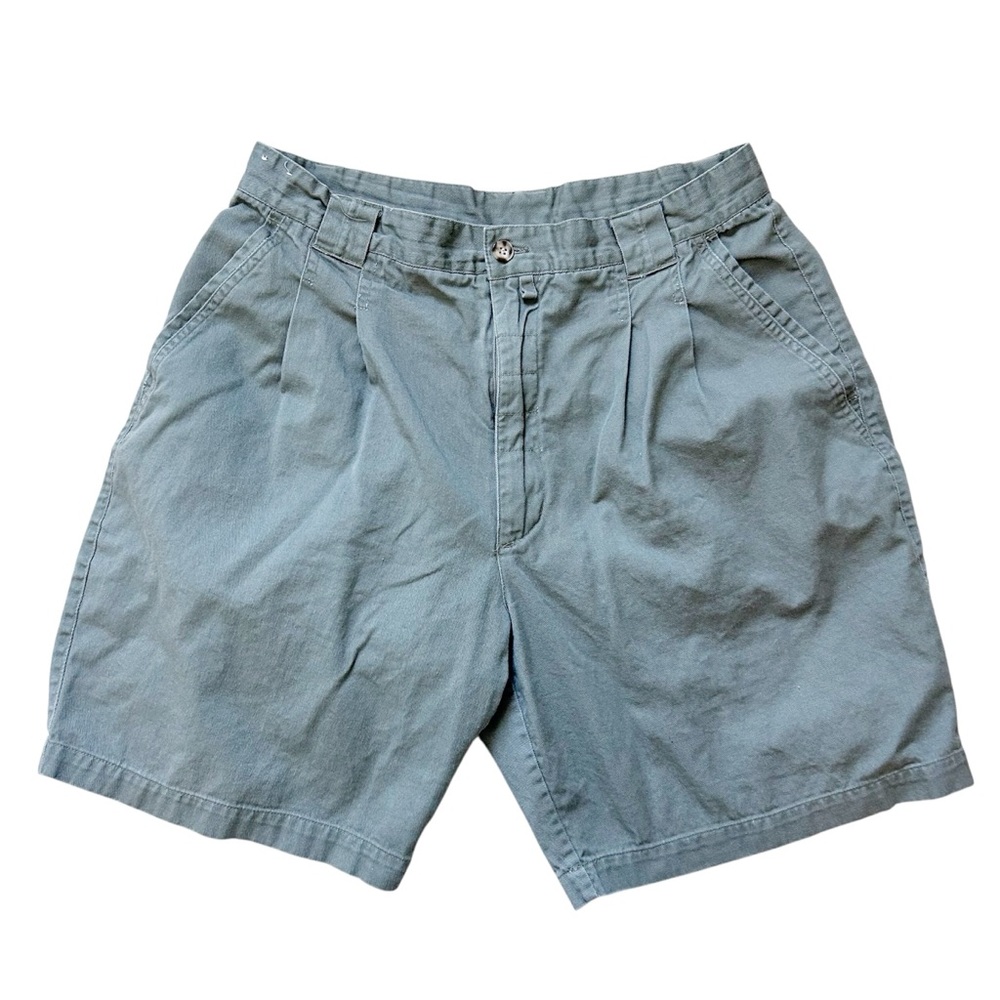 Vintage Army Green Women's Shorts High Waisted Cotton Size 34 Spring Summer
